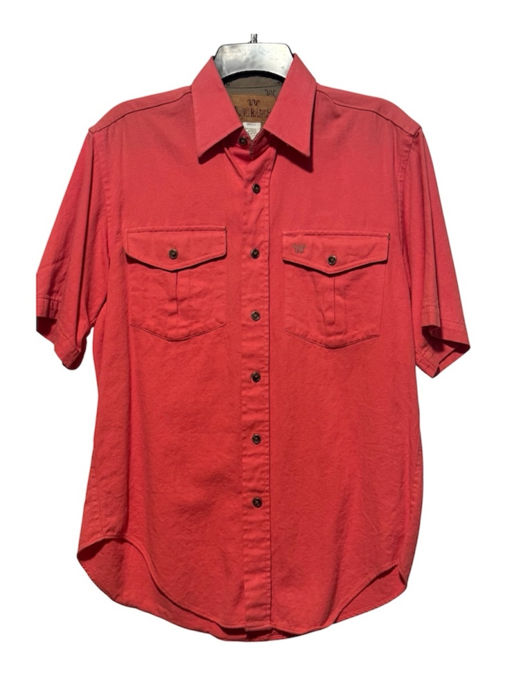 Short Sleeve Button-Down Shirt in Coral Red by King Ranch